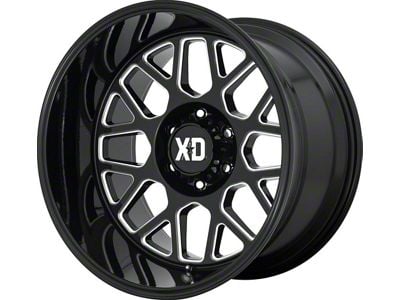 XD Grenade 2 Gloss Black Milled 6-Lug Wheel; 22x12; -44mm Offset (07-14 Tahoe)