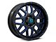 XD Grenade Satin Black Milled with Blue Clear Coat 6-Lug Wheel; 20x9; 18mm Offset (09-14 F-150)