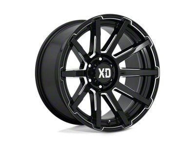 XD Outbreak Gloss Black Milled 8-Lug Wheel; 18x9; 12mm Offset (10-18 RAM 3500 SRW)