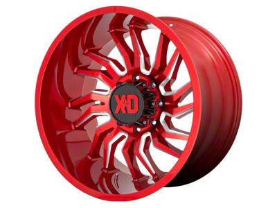 XD Tension Candy Red Milled 8-Lug Wheel; 22x12; -44mm Offset (10-18 RAM 3500 SRW)