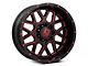 XD Grenade Satin Black Milled with Red Clear Coat 8-Lug Wheel; 20x10; -24mm Offset (11-16 F-250 Super Duty)