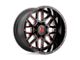 XD Grenade Satin Black Milled with Red Clear Coat 8-Lug Wheel; 20x12; -44mm Offset (11-16 F-250 Super Duty)