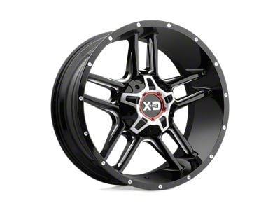 XD Clamp Gloss Black Milled 8-Lug Wheel; 20x9; 0mm Offset (11-16 F-350 Super Duty SRW)