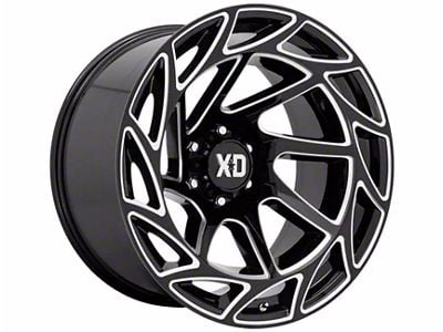 XD Onslaught Gloss Black Milled 8-Lug Wheel; 20x9; 0mm Offset (11-16 F-350 Super Duty SRW)