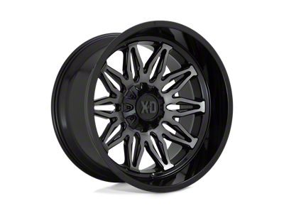 XD Gunner Gloss Black Machined with Gray Tint 6-Lug Wheel; 22x12; -44mm Offset (14-18 Sierra 1500)