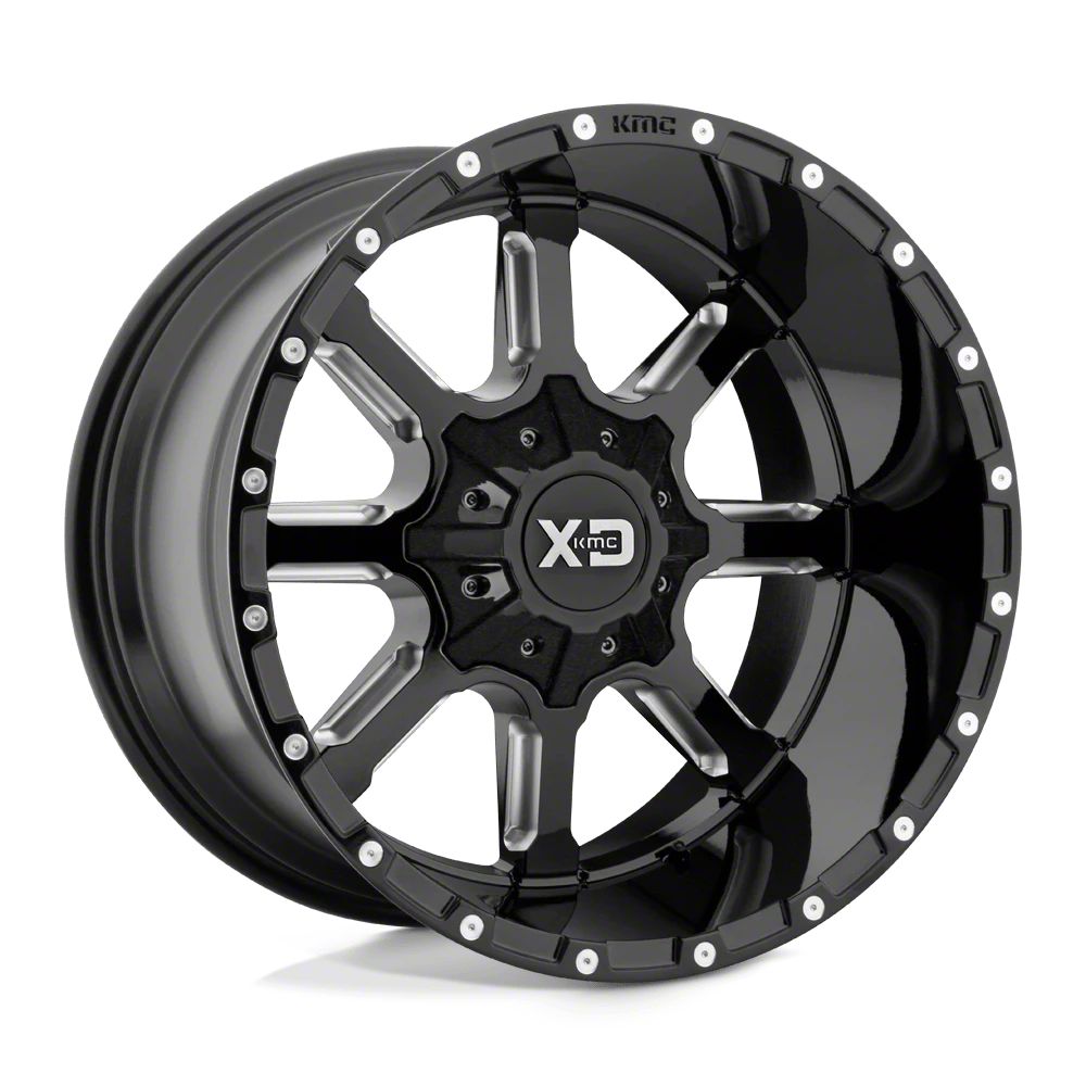 Xd Sierra 1500 Mammoth Gloss Black Milled 6-lug Wheel; 22x12; -44mm 