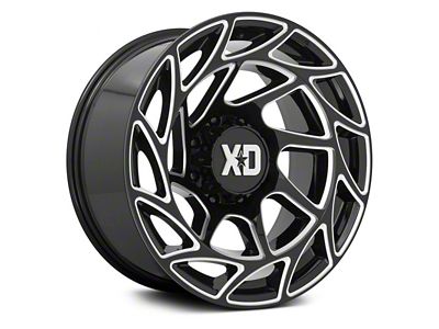 XD Onslaught Gloss Black Milled 6-Lug Wheel; 22x12; -44mm Offset (14-18 Sierra 1500)