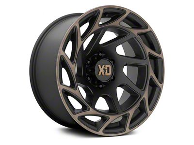 XD Onslaught Satin Black with Bronze Tint 6-Lug Wheel; 22x12; -44mm Offset (14-18 Sierra 1500)