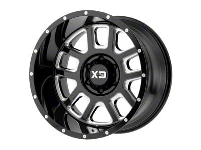 XD Delta Gloss Black Milled 6-Lug Wheel; 20x12; -44mm Offset (14-18 Silverado 1500)