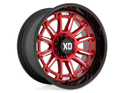 XD Phoenix Candy Red Milled with Black Lip 6-Lug Wheel; 20x10; -18mm Offset (14-18 Silverado 1500)