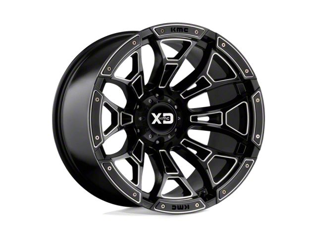 XD Boneyard Gloss Black Milled 8-Lug Wheel; 20x10; -18mm Offset (15-19 Sierra 3500 HD SRW)