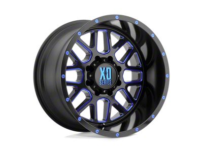 XD Grenade Satin Black Milled with Blue Clear Coat 6-Lug Wheel; 20x9; 18mm Offset (15-20 F-150)
