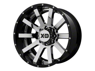 XD Heist Chrome Center with Gloss Black Milled Lip 8-Lug Wheel; 20x12; -44mm Offset (15-19 Sierra 2500 HD)