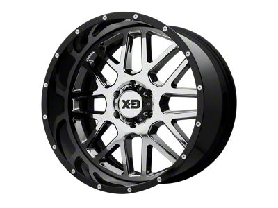XD Surge Satin Black Milled 8-Lug Wheel; 22x12; -44mm Offset (15-19 Sierra 2500 HD)