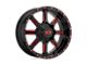 XD Mammoth Gloss Black Milled with Red Tint 8-Lug Wheel; 22x10; -18mm Offset (15-19 Silverado 3500 HD SRW)