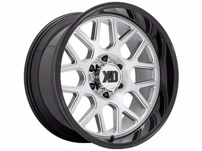 XD Grenade 2 Brushed Milled with Gloss Black Lip 6-Lug Wheel; 24x12; -44mm Offset (15-20 Yukon)