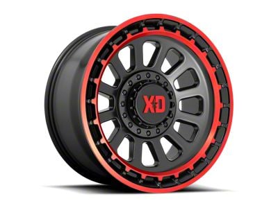 XD Omega Satin Black Machined with Red Tint 6-Lug Wheel; 17x9; -12mm Offset (15-20 Yukon)