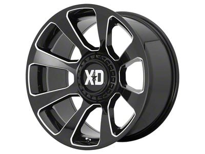 XD Reactor Gloss Black Milled 6-Lug Wheel; 20x9; 0mm Offset (15-20 Yukon)