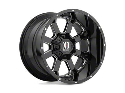 XD Buck 25 Gloss Black Milled 8-Lug Wheel; 20x9; 0mm Offset (17-22 F-250 Super Duty)