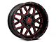 XD Grenade Satin Black Milled with Red Clear Coat 8-Lug Wheel; 20x10; -24mm Offset (17-22 F-250 Super Duty)