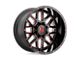 XD Grenade Satin Black Milled with Red Clear Coat 8-Lug Wheel; 20x12; -44mm Offset (17-22 F-350 Super Duty SRW)