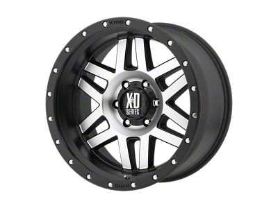 XD Machete Machined Face with Black Ring 8-Lug Wheel; 18x9; -12mm Offset (17-22 F-350 Super Duty SRW)