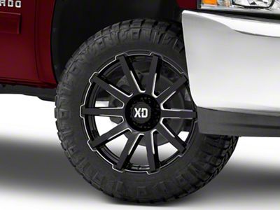 XD Outbreak Gloss Black Milled 6-Lug Wheel; 20x9; 0mm Offset (07-13 Silverado 1500)