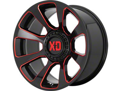 XD Reactor Gloss Black Milled with Red Tint 6-Lug Wheel; 20x9; 18mm Offset (09-14 F-150)