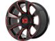 XD Reactor Gloss Black Milled with Red Tint 6-Lug Wheel; 20x9; 18mm Offset (09-14 F-150)