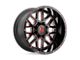 XD Grenade Satin Black Milled with Red Clear Coat 6-Lug Wheel; 20x12; -44mm Offset (2024 Ranger)