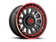 XD Omega Satin Black Machined with Red Tint 6-Lug Wheel; 17x9; -12mm Offset (2024 Ranger)