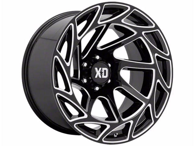 XD Onslaught Gloss Black Milled 6-Lug Wheel; 17x9; -12mm Offset (2024 Ranger)