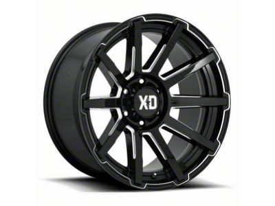 XD Outbreak Gloss Black Milled 6-Lug Wheel; 18x9; 12mm Offset (2024 Ranger)