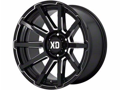 XD Outbreak Gloss Black Milled 6-Lug Wheel; 20x10; 12mm Offset (2024 Ranger)