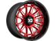 XD Phoenix Candy Red Milled with Black Lip 6-Lug Wheel; 20x10; -18mm Offset (2024 Ranger)