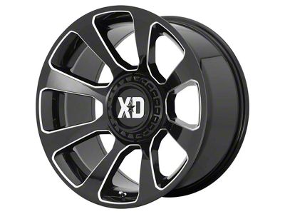 XD Reactor Gloss Black Milled 6-Lug Wheel; 20x9; 0mm Offset (2024 Ranger)