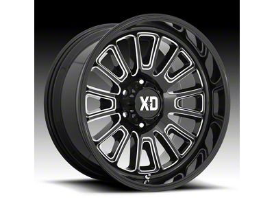 XD Rover Gloss Black Milled 6-Lug Wheel; 22x12; -44mm Offset (2024 Ranger)
