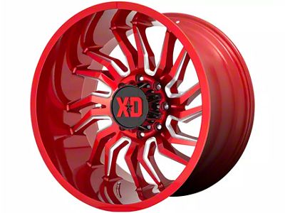 XD Tension Candy Red Milled 6-Lug Wheel; 22x10; -18mm Offset (2024 Ranger)