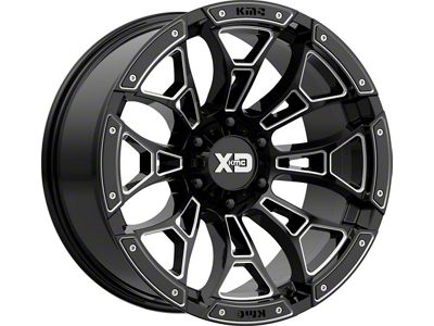 XD Boneyard Gloss Black Milled 5-Lug Wheel; 20x12; -44mm Offset (94-01 RAM 1500)