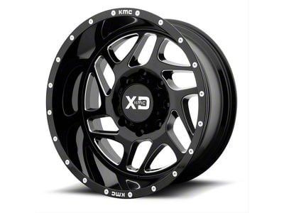 XD Fury Gloss Black Milled 5-Lug Wheel; 20x12; -44mm Offset (94-01 RAM 1500)