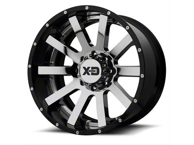 XD Heist Chrome Center with Gloss Black Milled Lip 5-Lug Wheel; 20x12; -44mm Offset (94-01 RAM 1500)