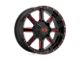 XD Mammoth Gloss Black Milled with Red Tint Clear Coat 8-Lug Wheel; 20x9; 0mm Offset (94-02 RAM 2500)