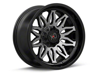 XD Gunner Gloss Black Machined with Gray Tint 6-Lug Wheel; 20x10; -18mm Offset (99-06 Sierra 1500)