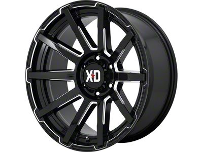 XD Outbreak Gloss Black Milled 6-Lug Wheel; 18x9; 0mm Offset (99-06 Sierra 1500)