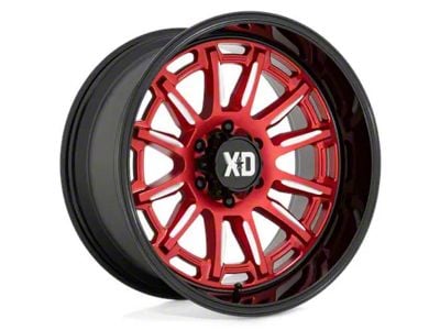 XD Phoenix Candy Red Milled with Black Lip 6-Lug Wheel; 20x10; -18mm Offset (99-06 Sierra 1500)