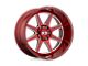 XD Pike Brushed Red with Milled Accent 6-Lug Wheel; 20x10; -18mm Offset (99-06 Sierra 1500)