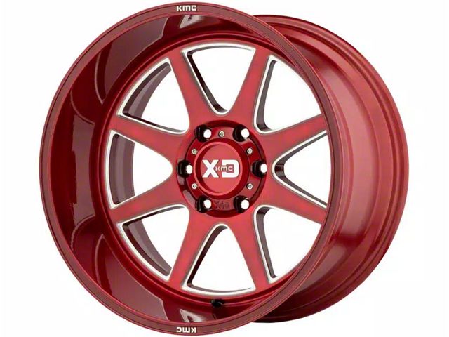 XD Pike Brushed Red Milled 6-Lug Wheel; 20x9; 0mm Offset (99-06 Sierra 1500)