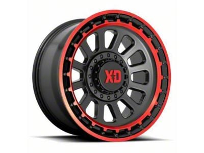 XD Omega Satin Black Machined with Red Tint 6-Lug Wheel; 17x9; 18mm Offset (99-06 Silverado 1500)