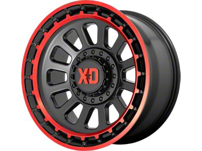 XD Omega Satin Black Machined with Red Tint 6-Lug Wheel; 17x9; -12mm Offset (99-06 Silverado 1500)