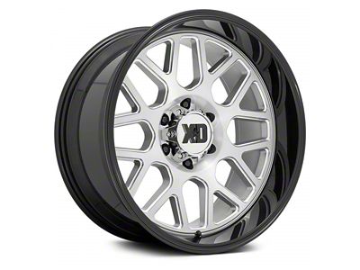 XD Grenade 2 Brushed Milled with Gloss Black Lip 6-Lug Wheel; 20x10; -18mm Offset (23-24 Canyon)